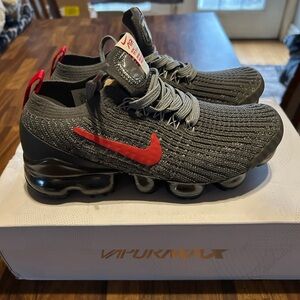 Nike Vapormax in Gray with Red Accents